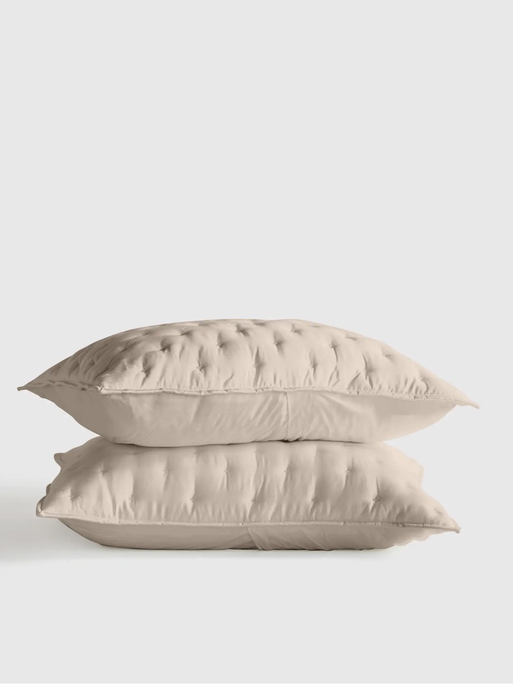NEW Quince Bamboo Dream Quilted Sham Set $54 Sand